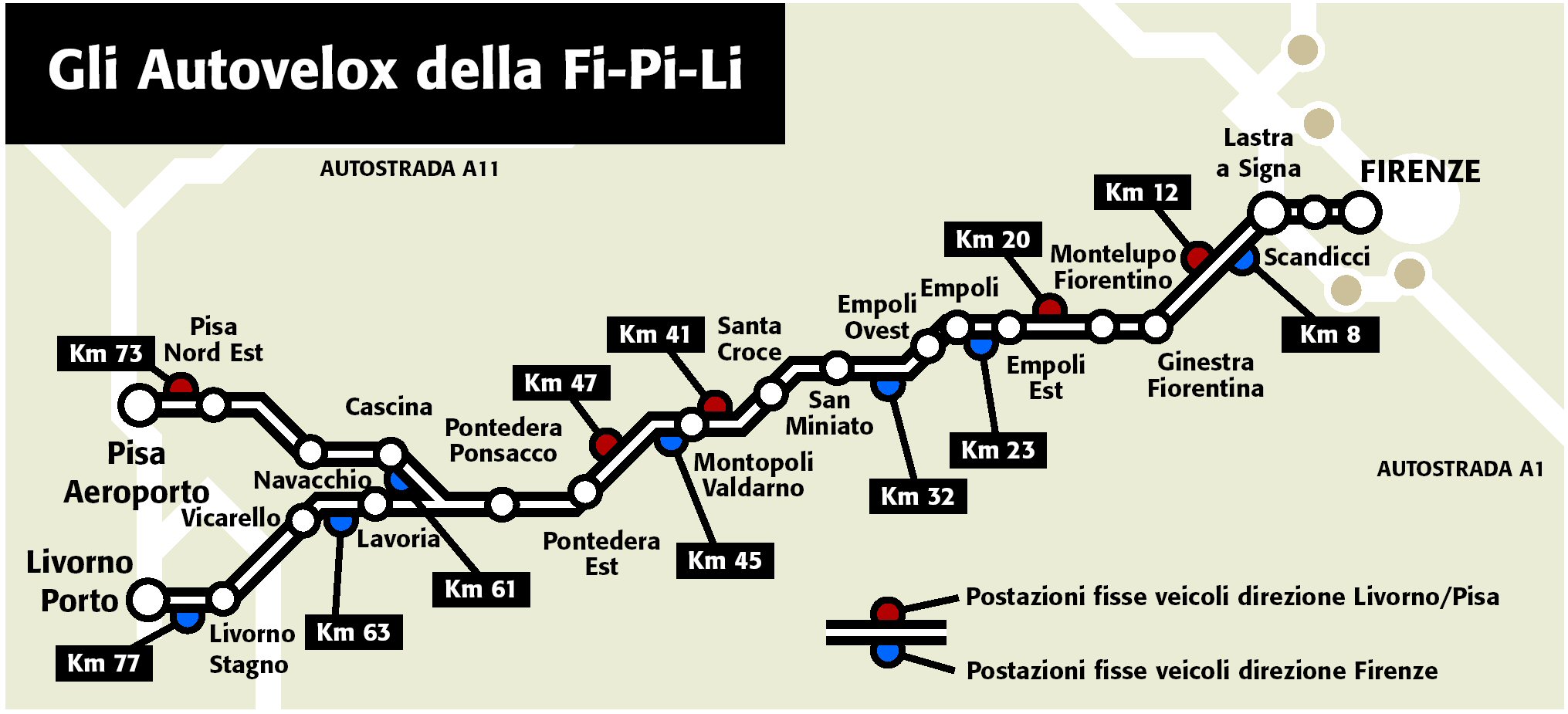 La mappa degli autovelox in FiPiLi