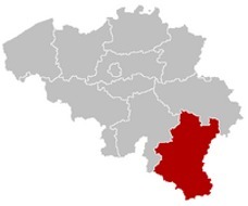 Nella piantina la regione del Belgio Lussemburgo