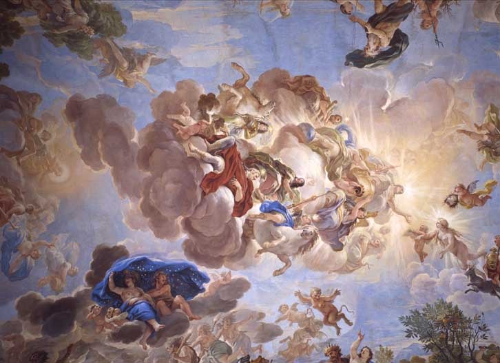 Luca Giordano, Stelle Medicee, particolare dell'Apoteosi dei Medici affrescata sulla volta della Galleria di Palazzo Medici Riccardi