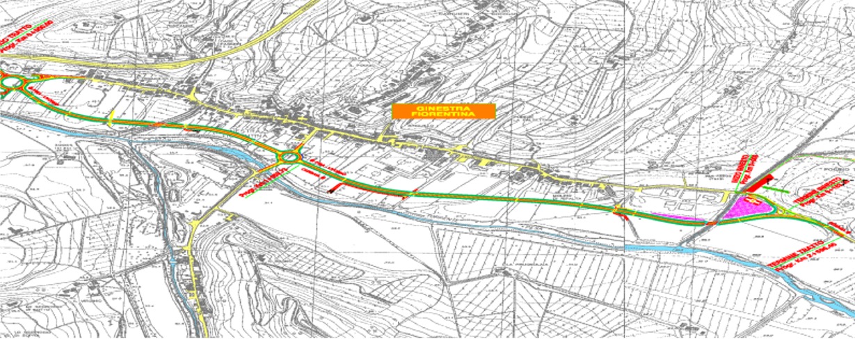 Il tracciato della Circonvallazione di Ginestra