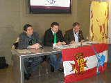 Un momento della conferenza stampa della Lega Nord in Provincia sulla Firenze-Siena