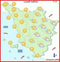 La mappa del tempo lunedì in Toscana
