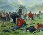 Giovanni Fattori (Livorno 1825 – Firenze 1908)  21 luglio 1866. Giovanni Del Greco medico garibaldino soccorre i feriti durante la battaglia di Bezzecca - olio su tela 