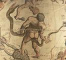 Le costellazioni dell'Ofiuco e del serpente in una antica mappa di Gerard Mercator