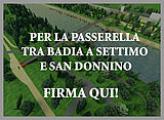 Banner della raccolta firme per la passerella fra Badia a Settimo e San Donnino sul sito della Provincia di Firenze