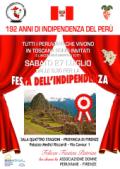 Locandina dell'incontro pubblico per i 192 anni di indipendenza del Peru'