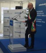 Giampiero Mongatti parla alla inaugurazione del nuovo caselo A1 di Firenzuola