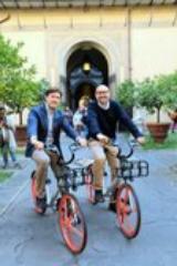 Dario Nardella e Sandro Fallani in mobike (foto di Antonello Serino, Ufficio Stampa - Redazione di Met)