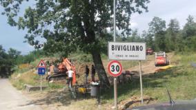 Cantiere sulla sp 103 a Bivigliano