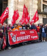 Manifestazione dei lavoratori Bekaert