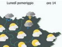 Lunedi' previsione di temporali sulla fascia appenninica