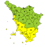 Codice giallo per temporali forti (Fonte immagine cfr.toscana.it)