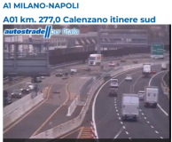 A1 Calenzano (Frame da web cam sito Autostrade per l'Italia)