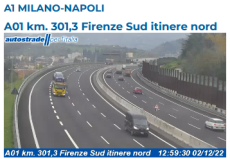 A1 Firenze sud - itinere nord (Immagine da webcam sito web Autostrade per l'italia)