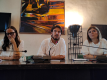 Funaro, Giorgio e Barnini in conferenza stampa (Fonte foto Daniela Mencarelli - Met Ufficio Stampa)