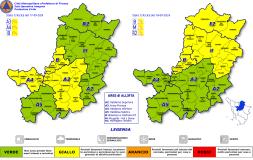 Codice giallo per rischio vento e codice giallo per rischio idrogeologico-idraulico (Fonte immagine PC Città Metropolitana di Firenze)