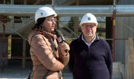 Massimo Fratini al cantiere nell'area ex Tamburini