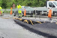 Personale della Città Metropolitana di Firenze a lavoro sulla frana