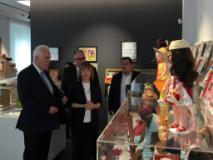Un momento della visita di Giani