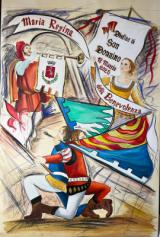 Drappo disegnato dall’artista Silvia Serafini