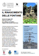 Locandina Workschop "Il Rinascimento delle Fontane" a Pratolino 