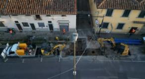 Lavori sulla via Bolognese